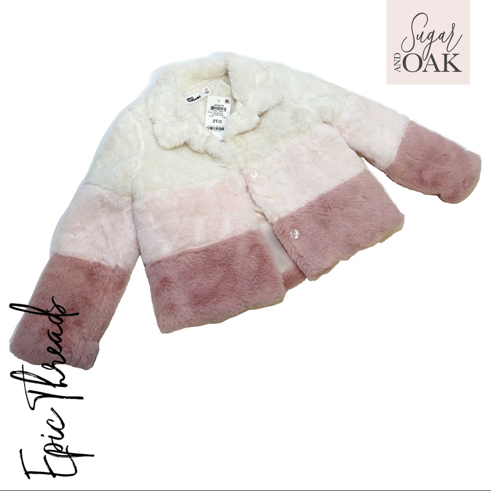 EPIC THREADS Toddler Girls Fuzzy Pink Jacket 2T